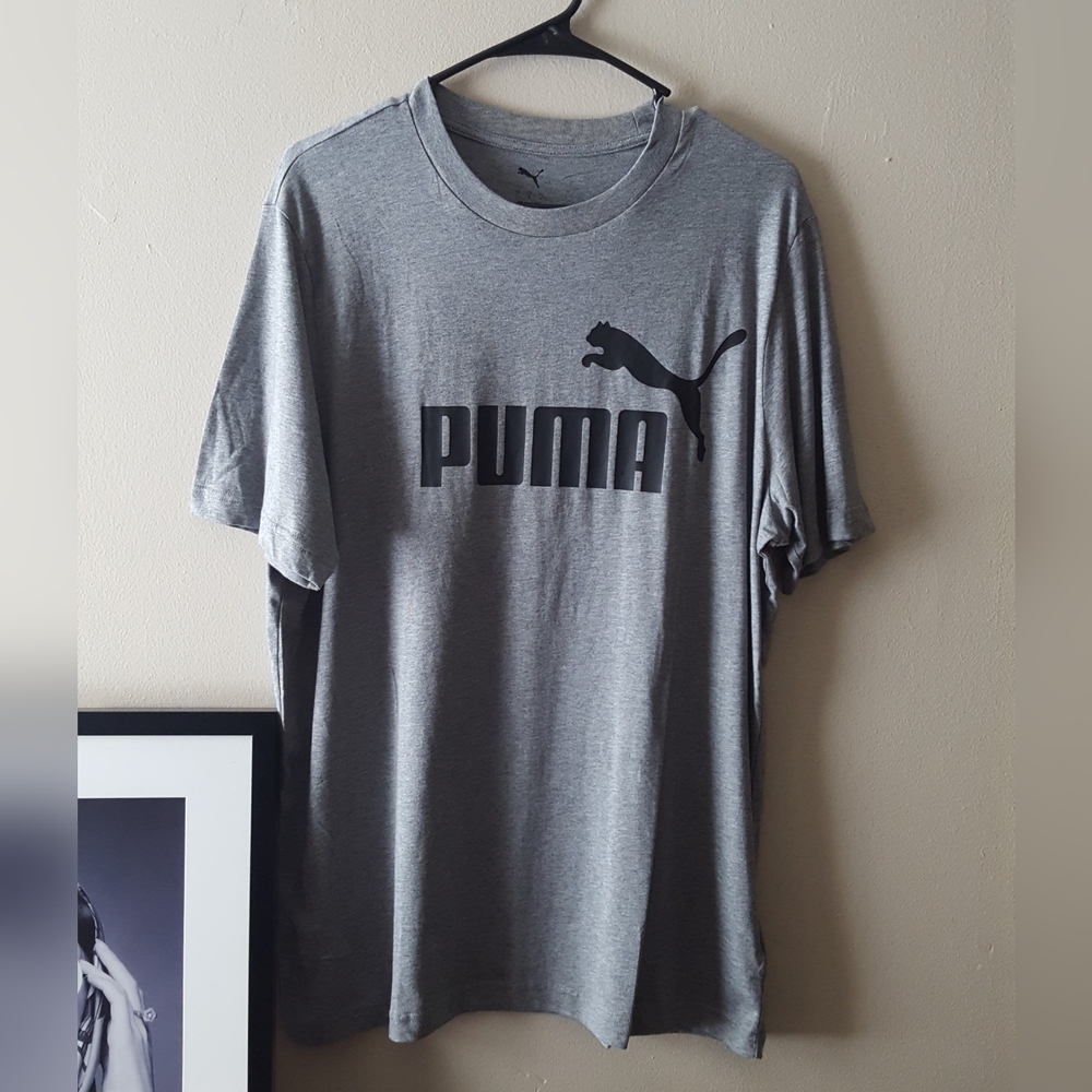 Men's Gray Puma Tee Shirt Size Large